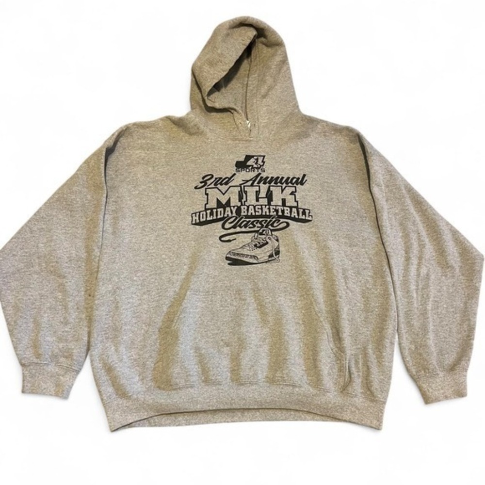 Grey oversized basketball hoodie sweatshirt Size XXL